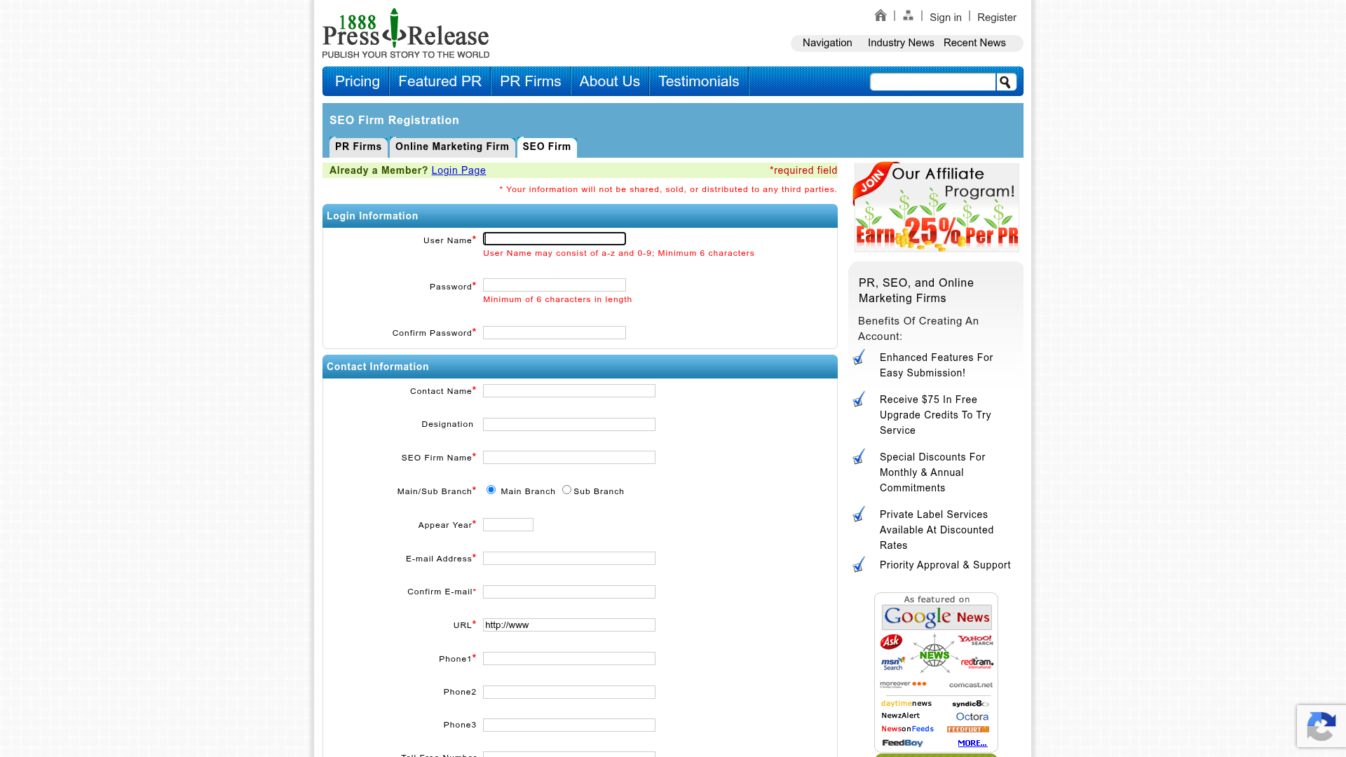 1888PressRelease — Seo Firm Register