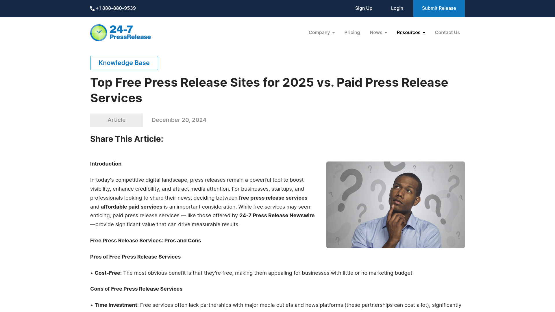 24-7 Press Release — Top Free Press Release Sites For 2025 Vs Paid Pr