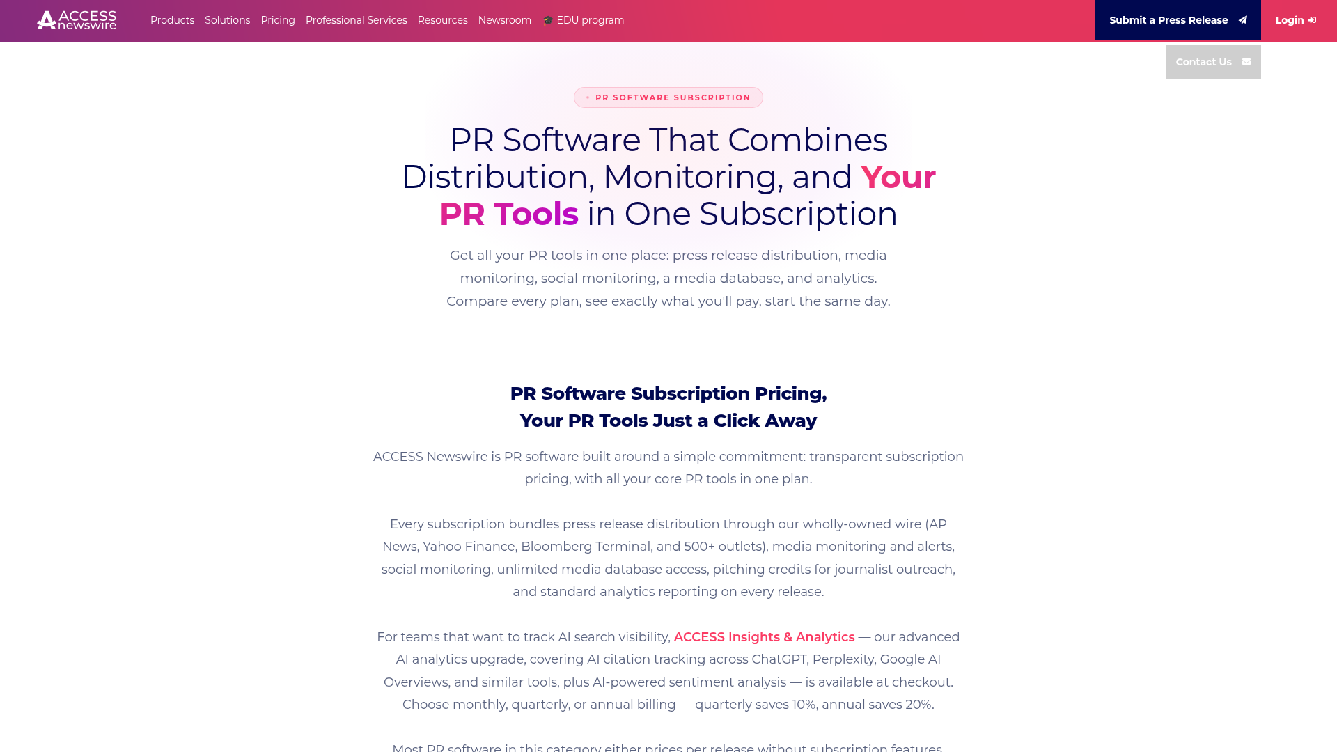 ACCESSWIRE — Pr Subscription