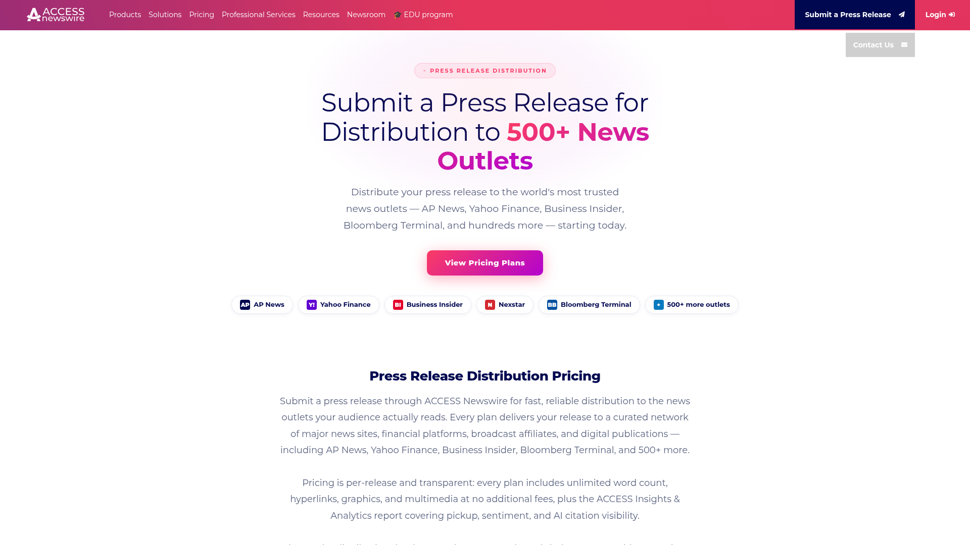 ACCESSWIRE — Submit A Press Release
