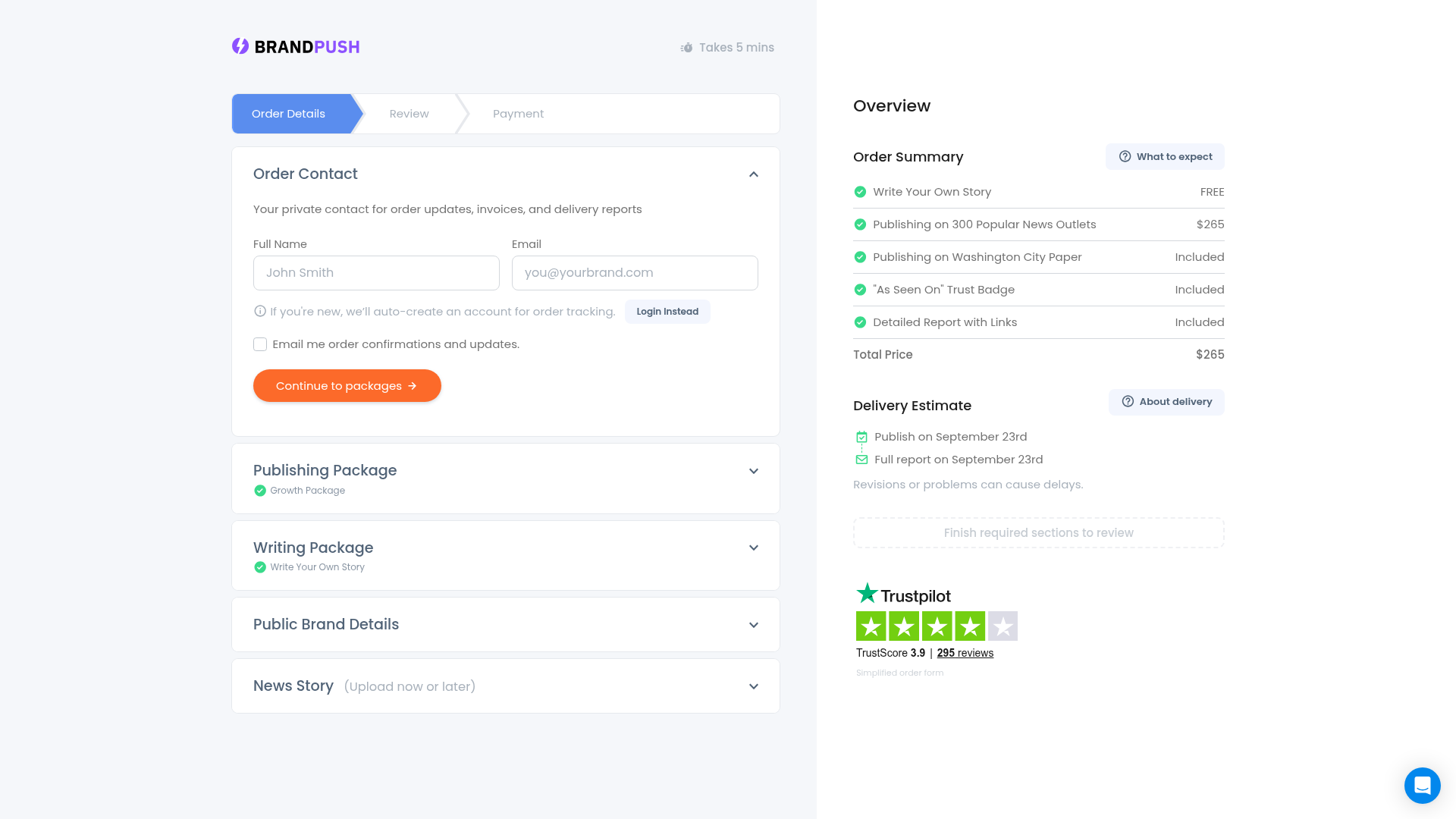 BrandPush — Order