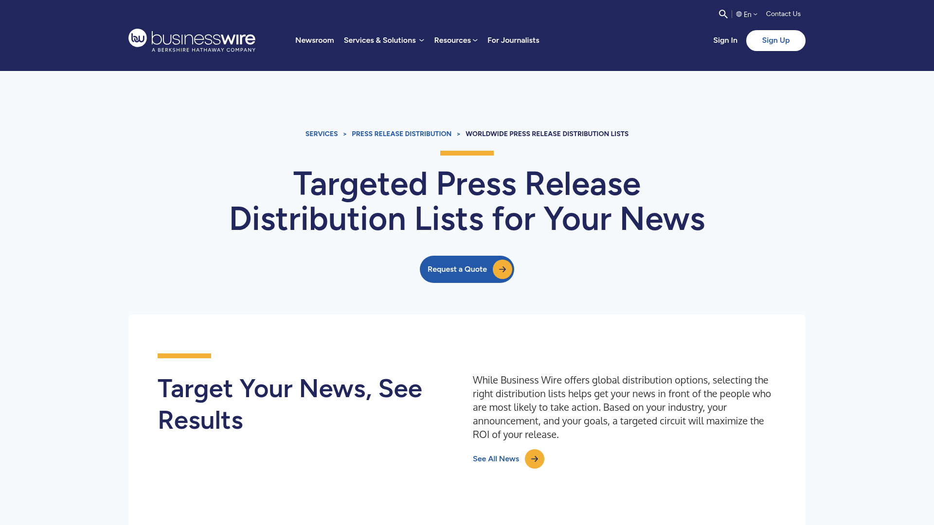 Business Wire — Distribution Lists