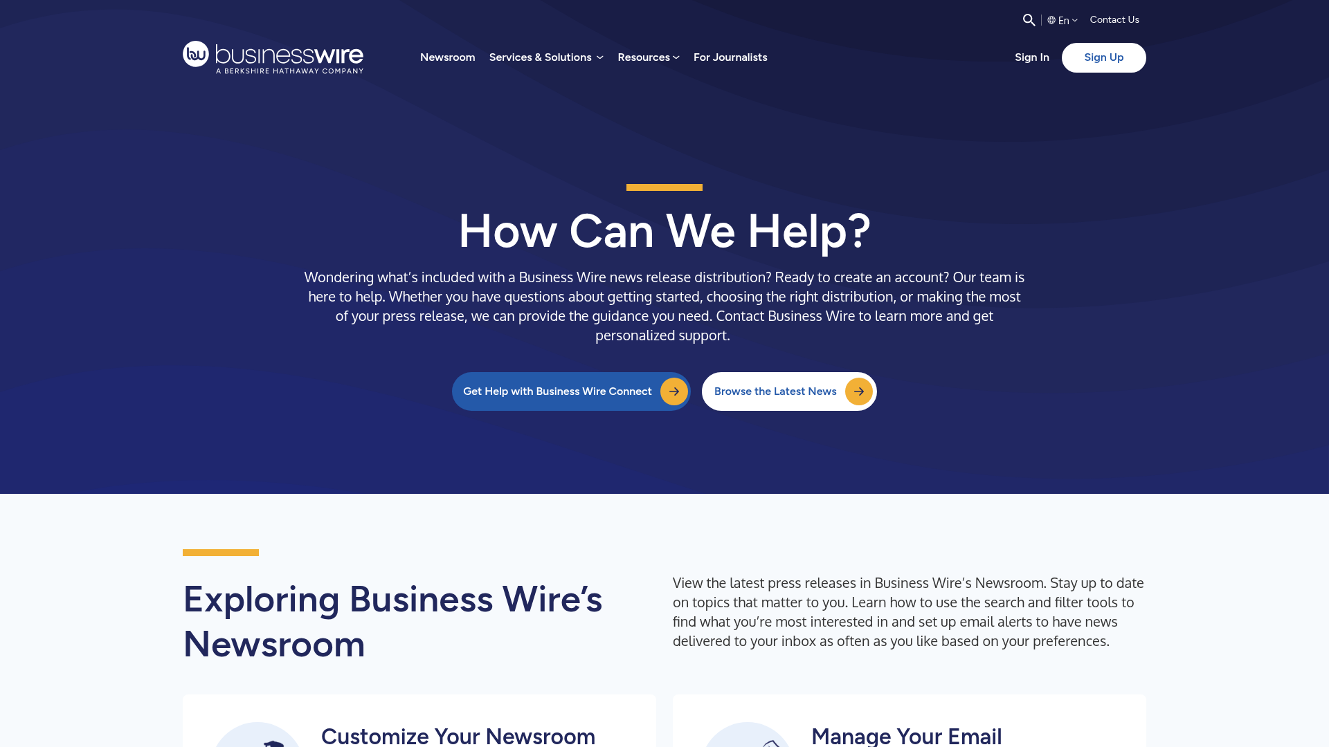 Business Wire — Help Center