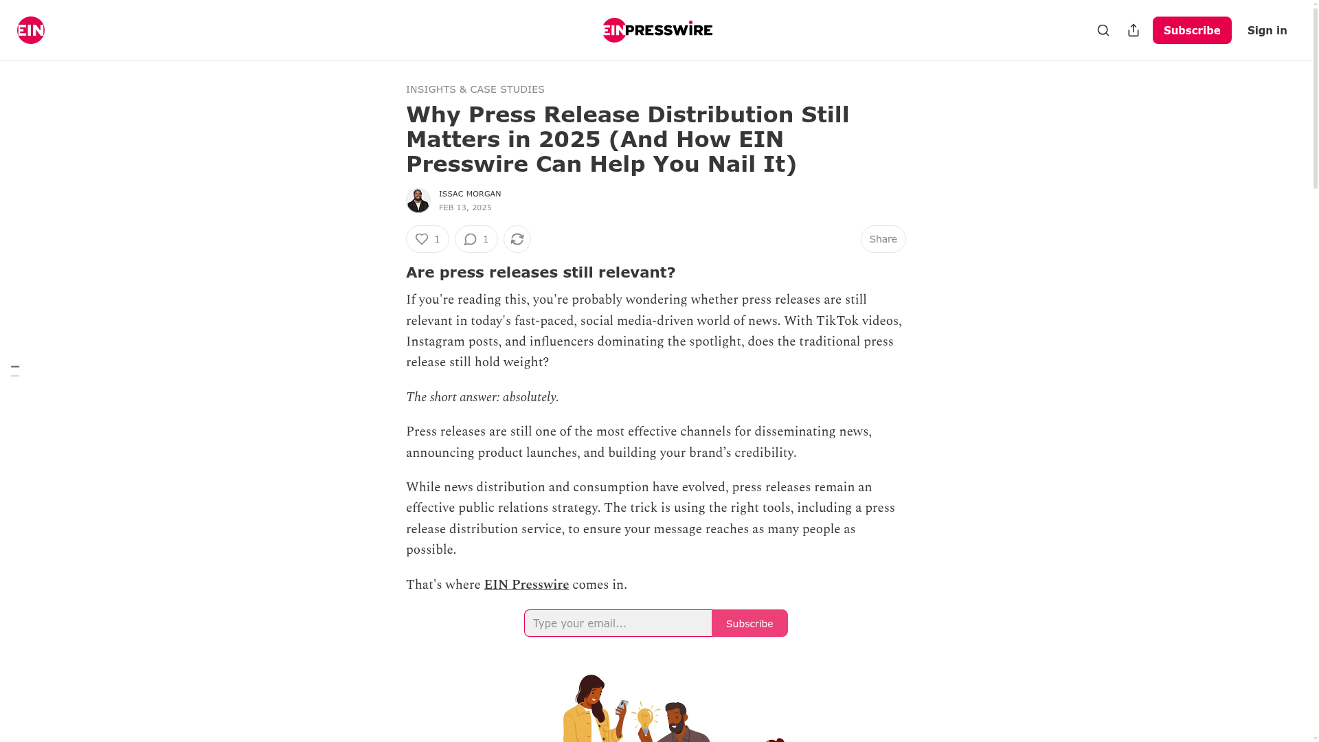 EIN Presswire — Why Press Release Distribution Still