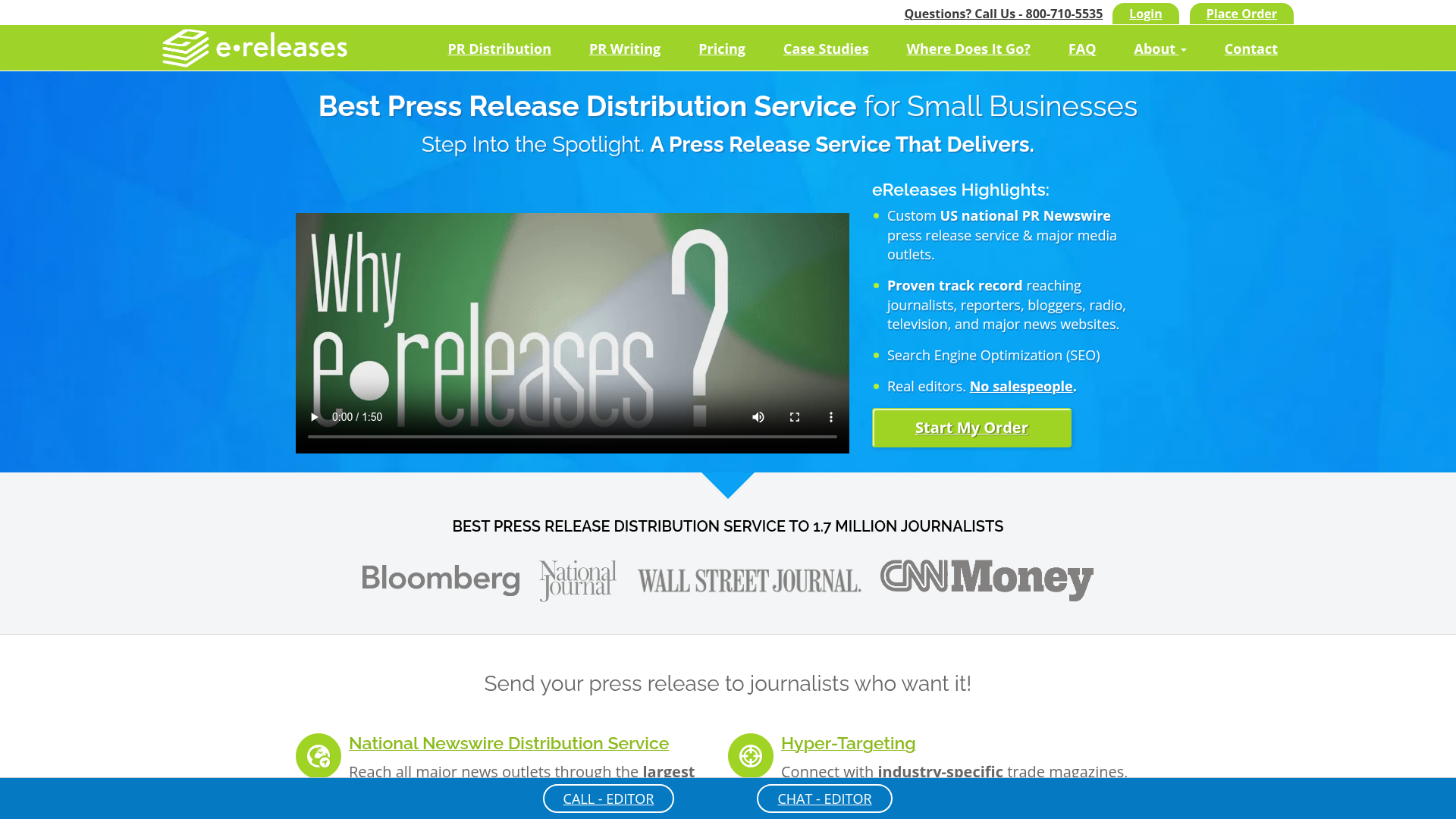 eReleases homepage