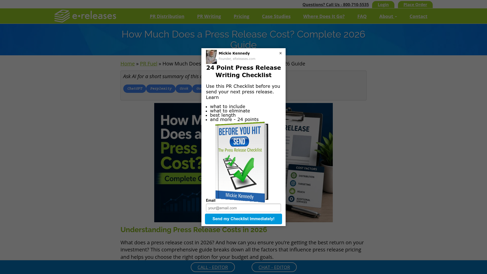 eReleases — How Much Does A Typical Press Release Cost