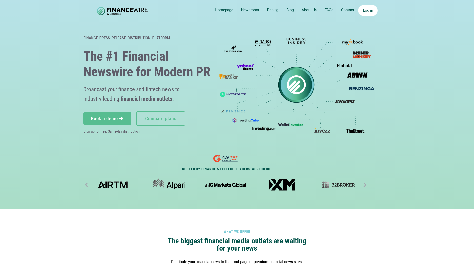 FinanceWire homepage