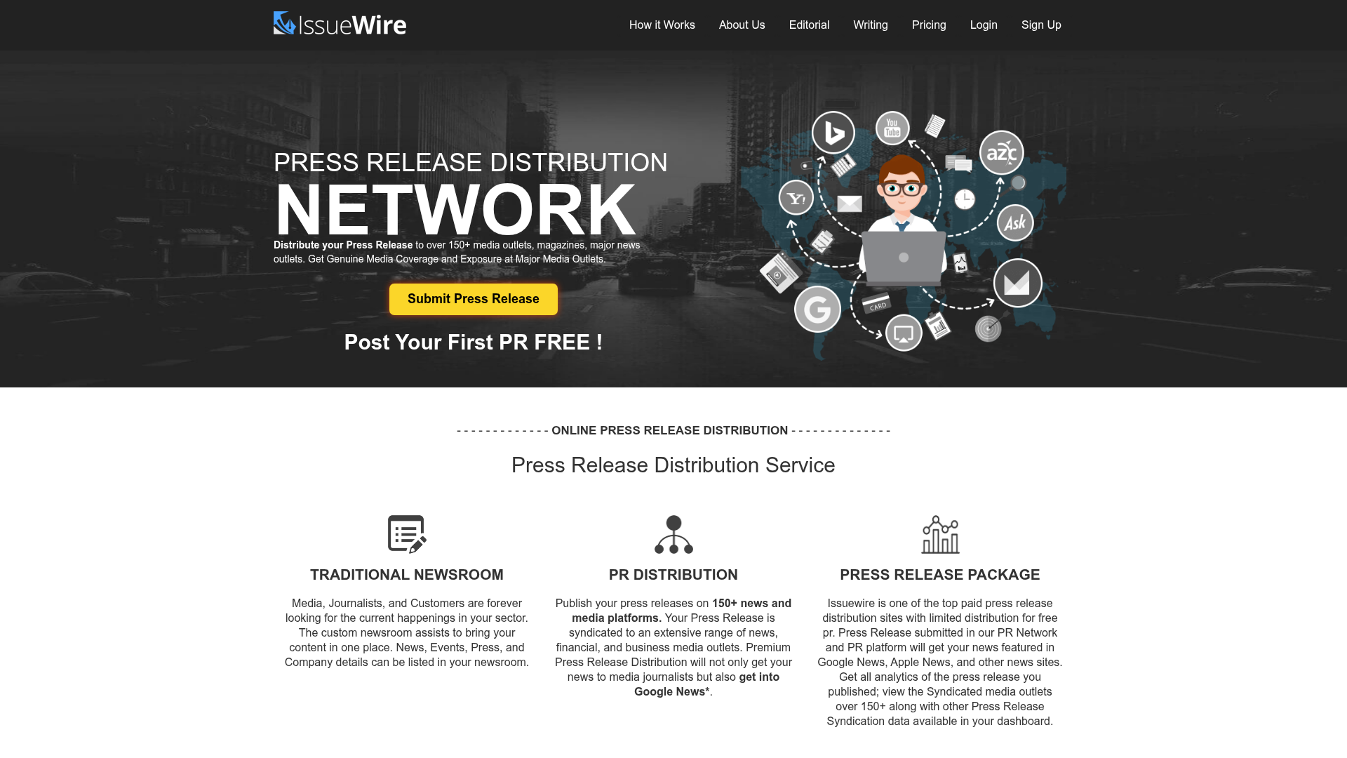 IssueWire homepage