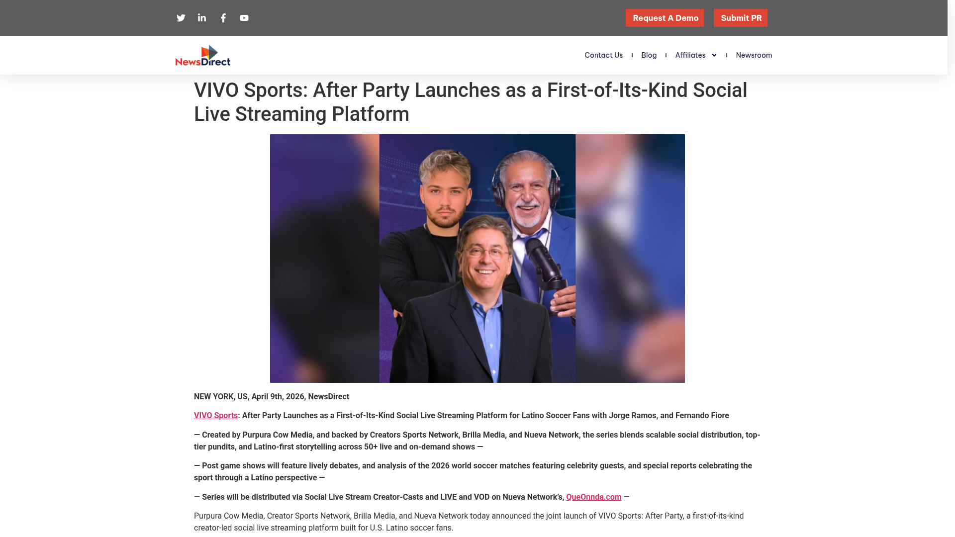 News Direct — Vivo Sports After Party Launches As A First Of I