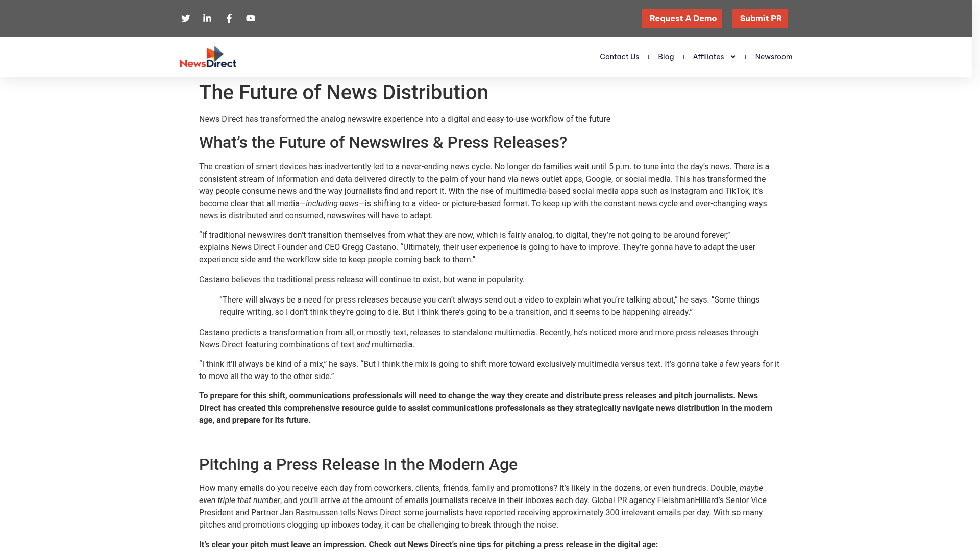 News Direct — Future News Distribution