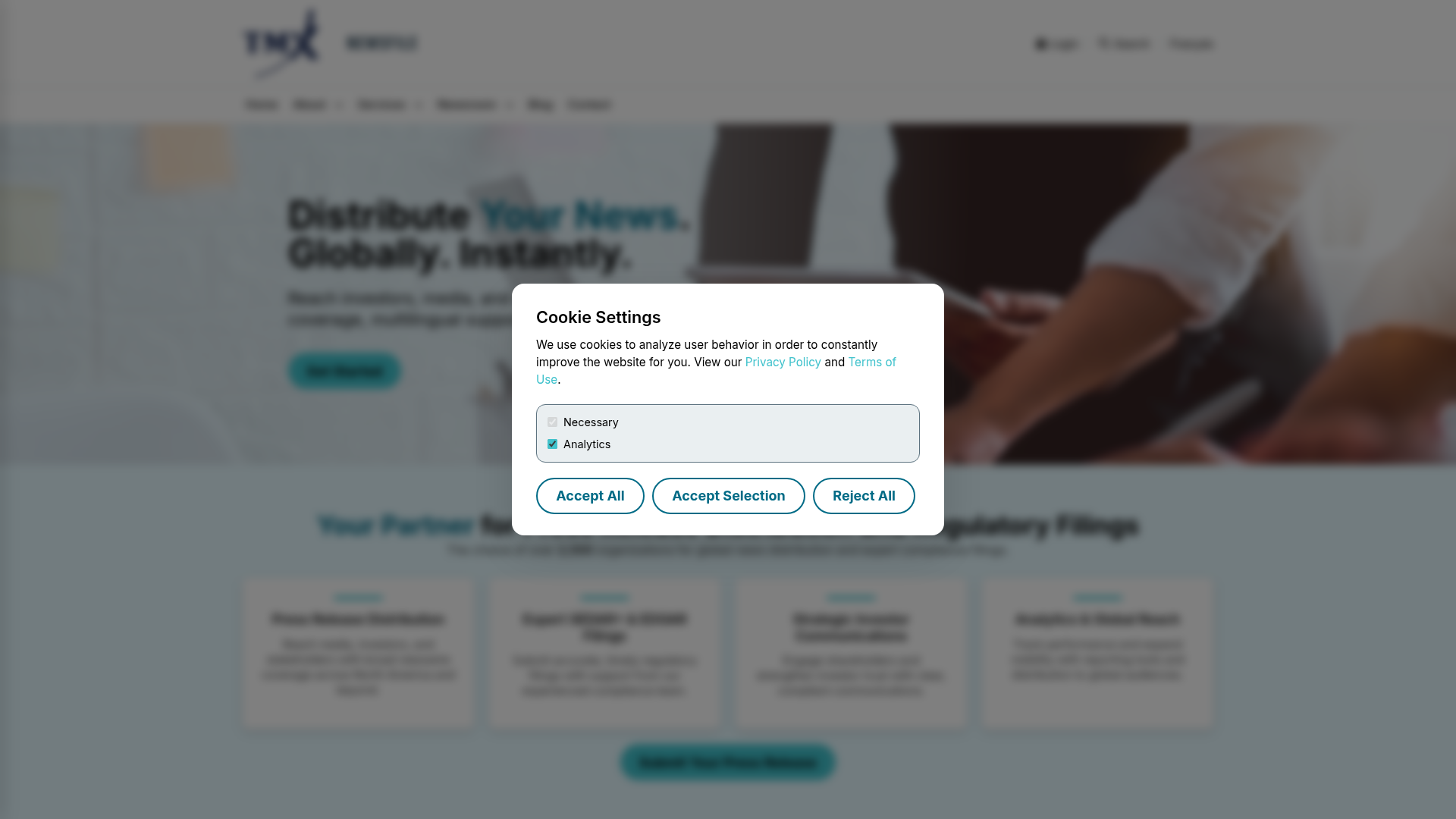 Newsfile homepage