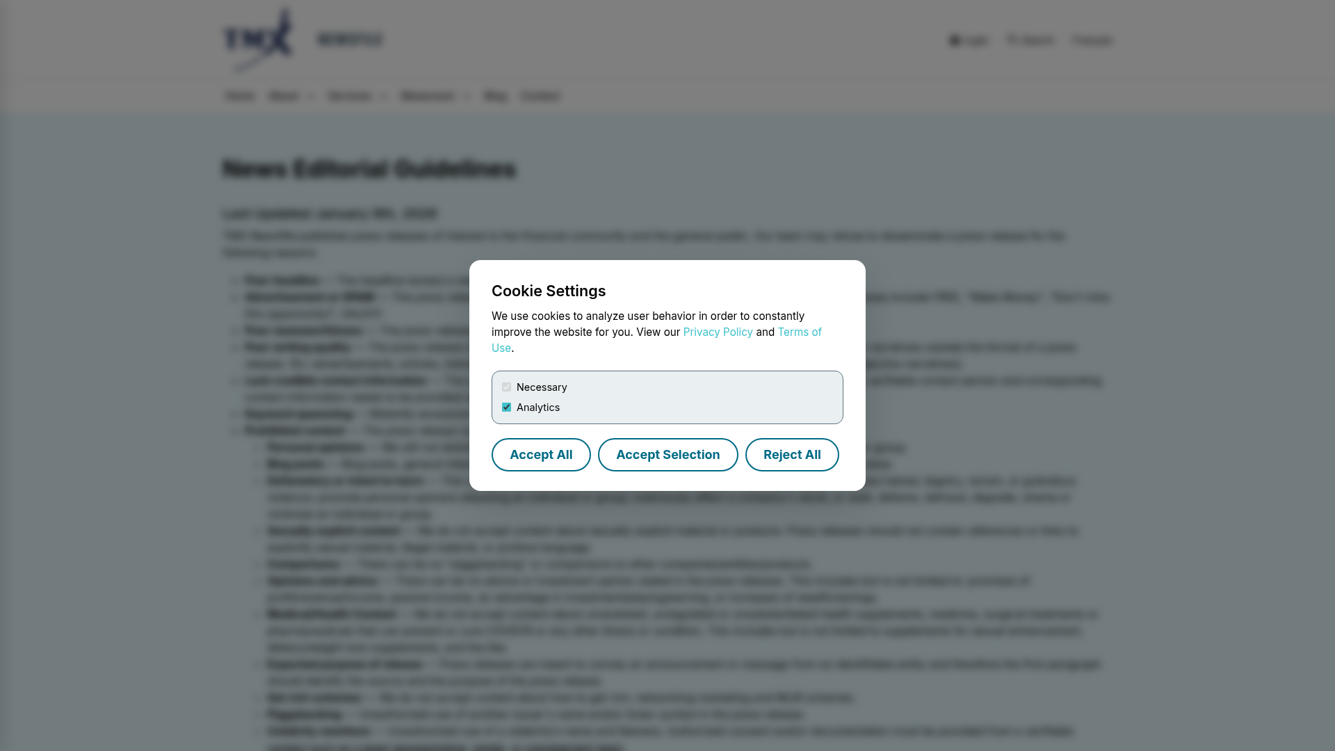 Newsfile — Newswire Guidelines