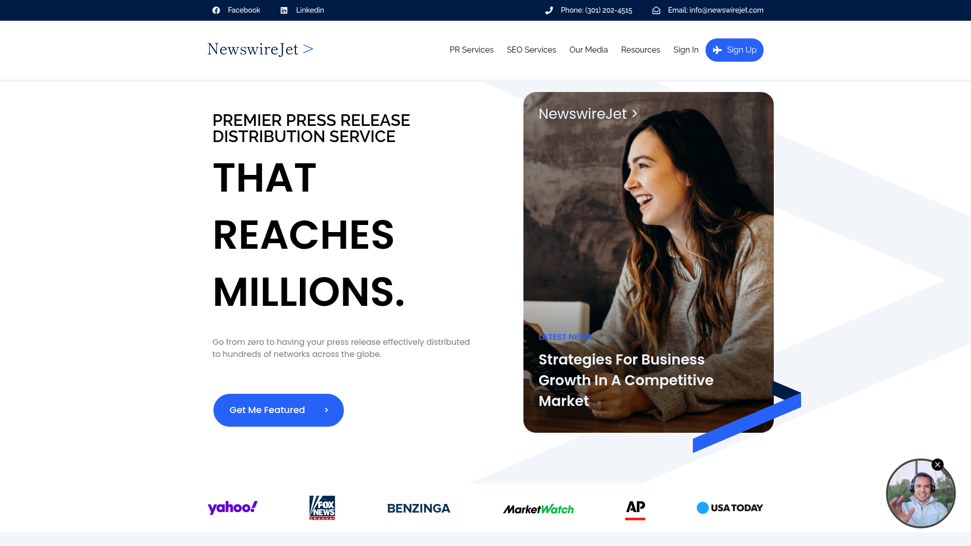 NewswireJet homepage