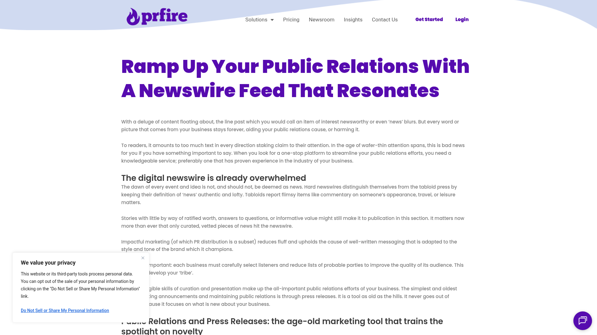 PR Fire — Ramp Up Your Public Relations With A Newswire Fe