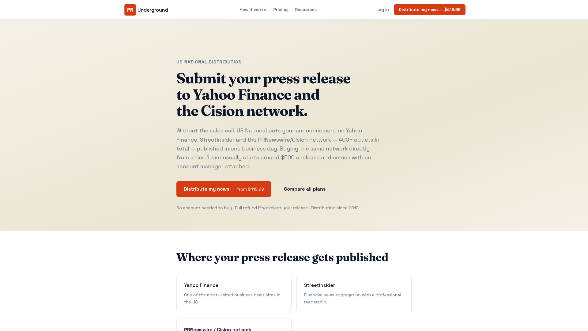 PR Underground — Us National