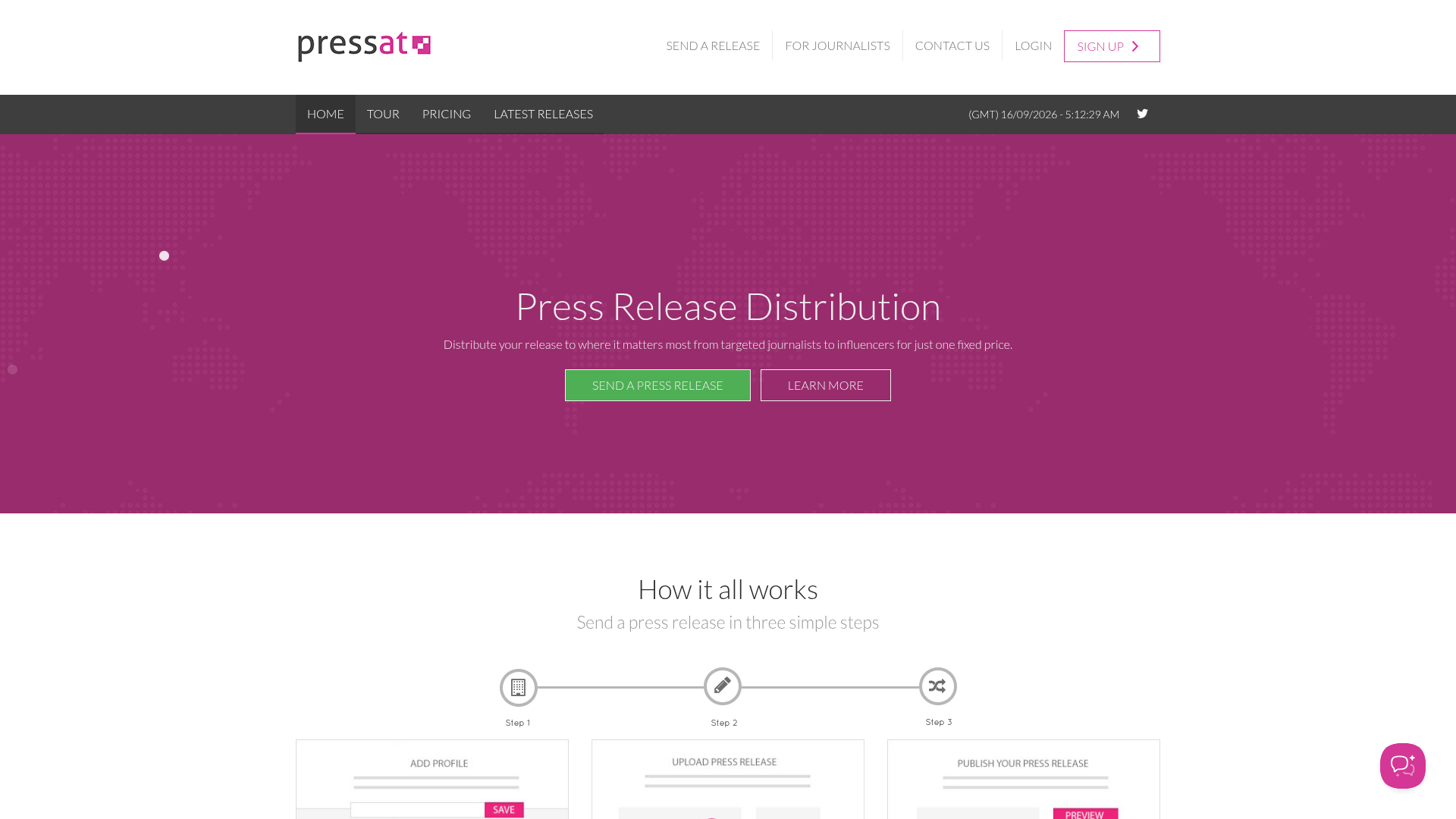 Pressat homepage