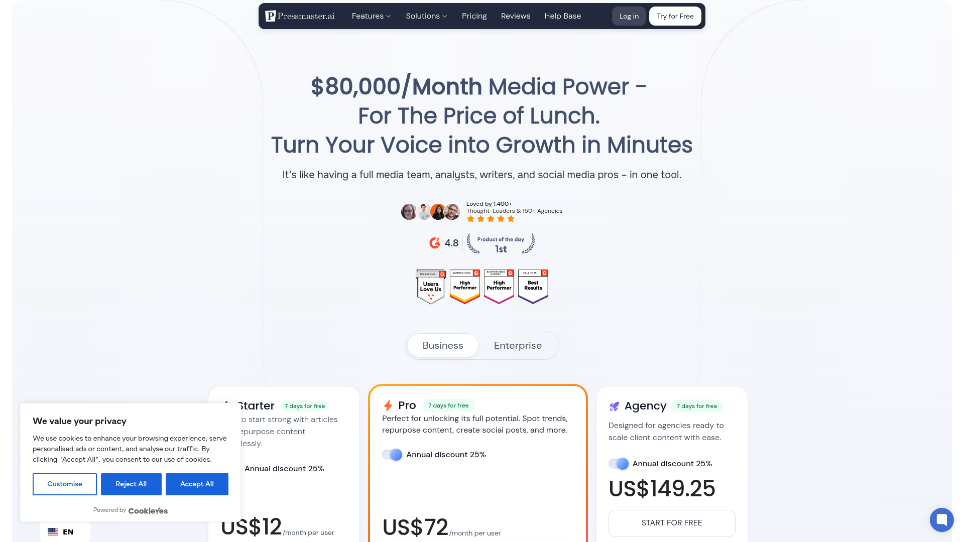 Pressmaster.ai — Pricing Old