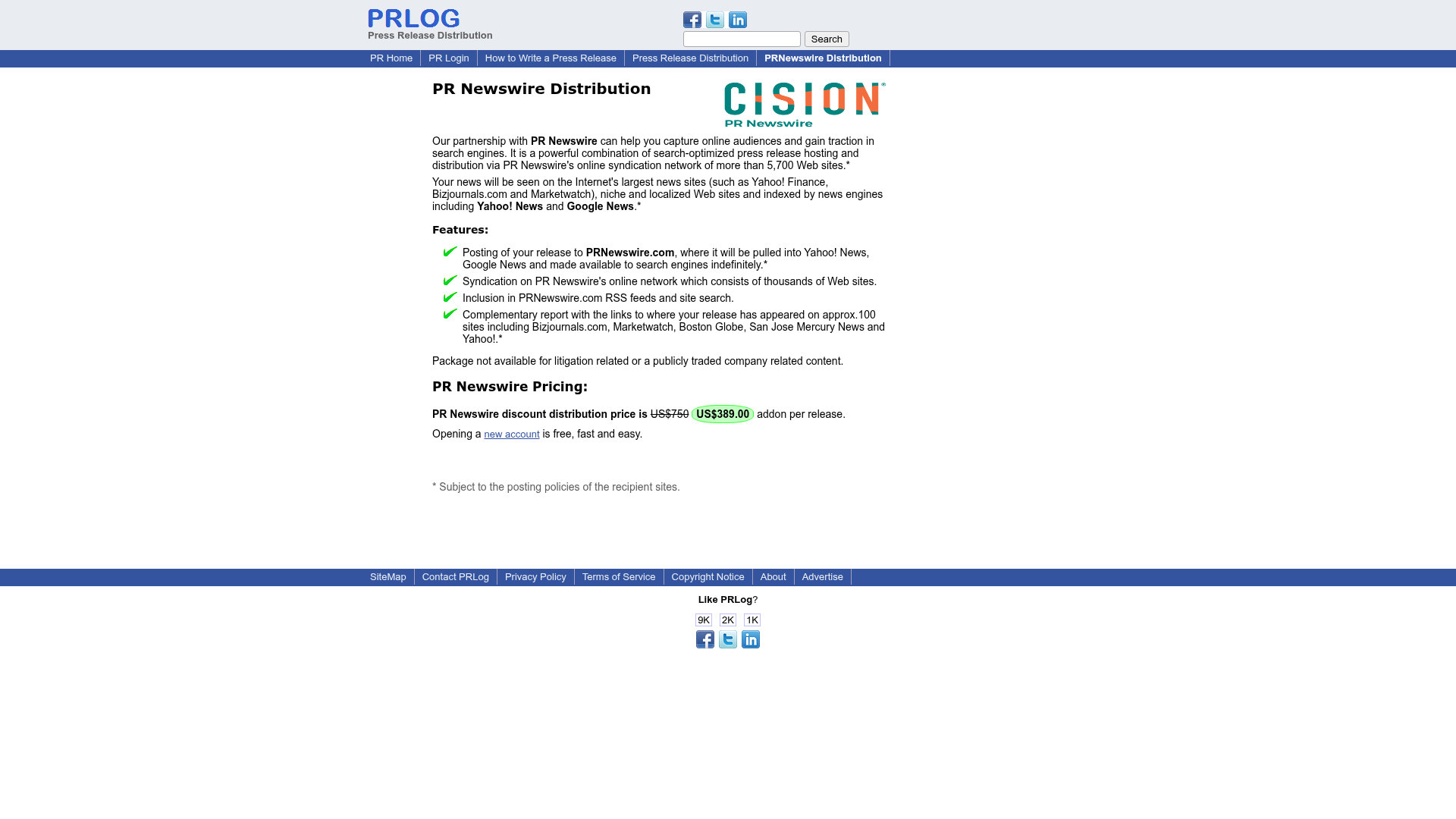 PRLog — Prnewswire