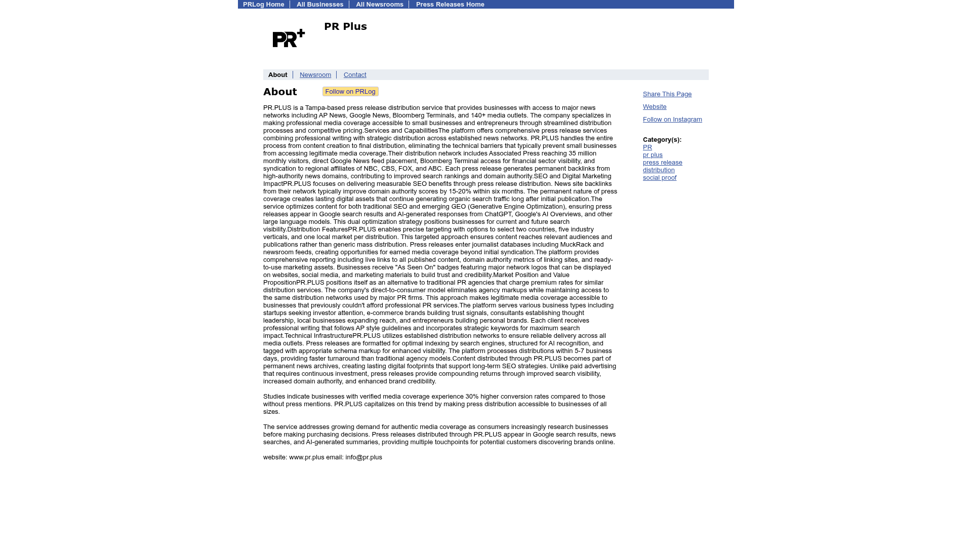 PRLog — Pr Plus