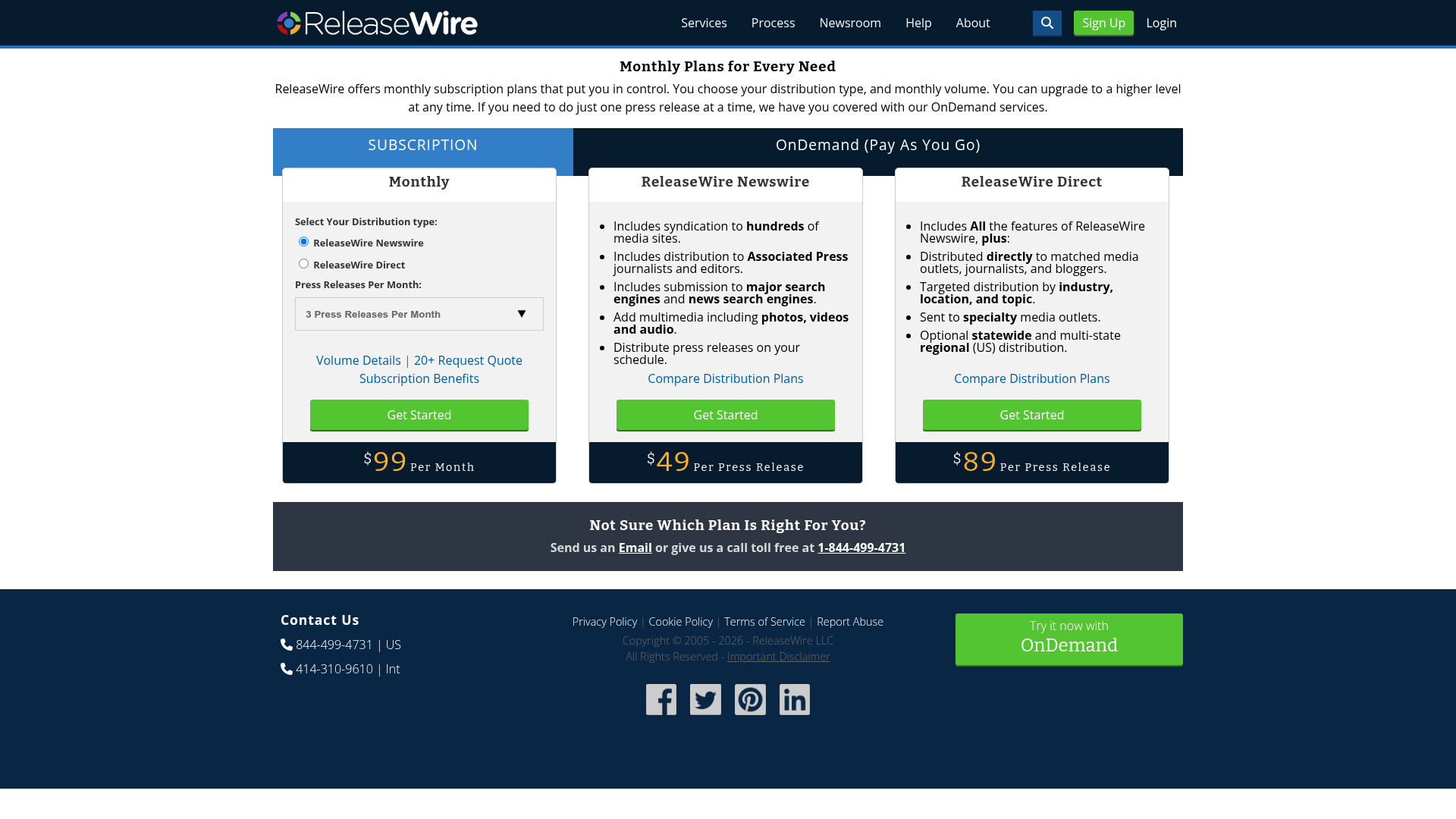 ReleaseWire — Pricing