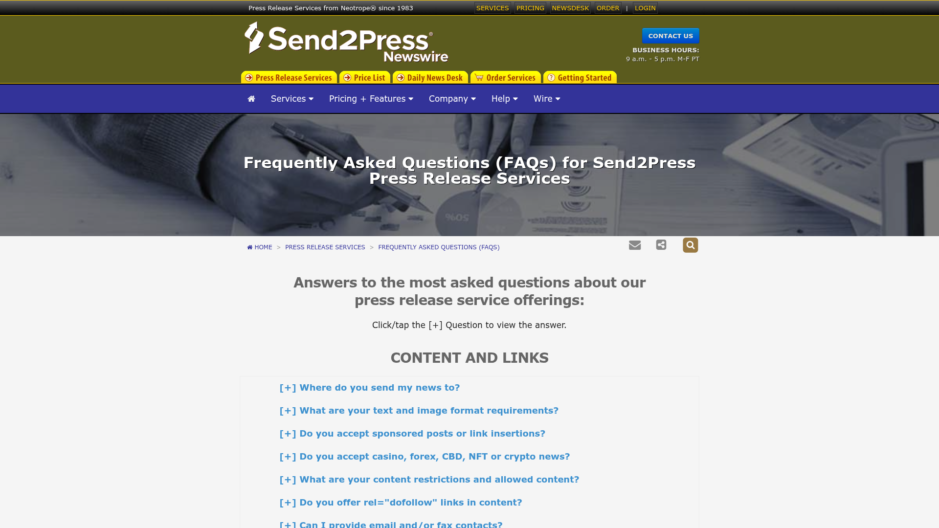 Send2Press — Frequently Asked Questions