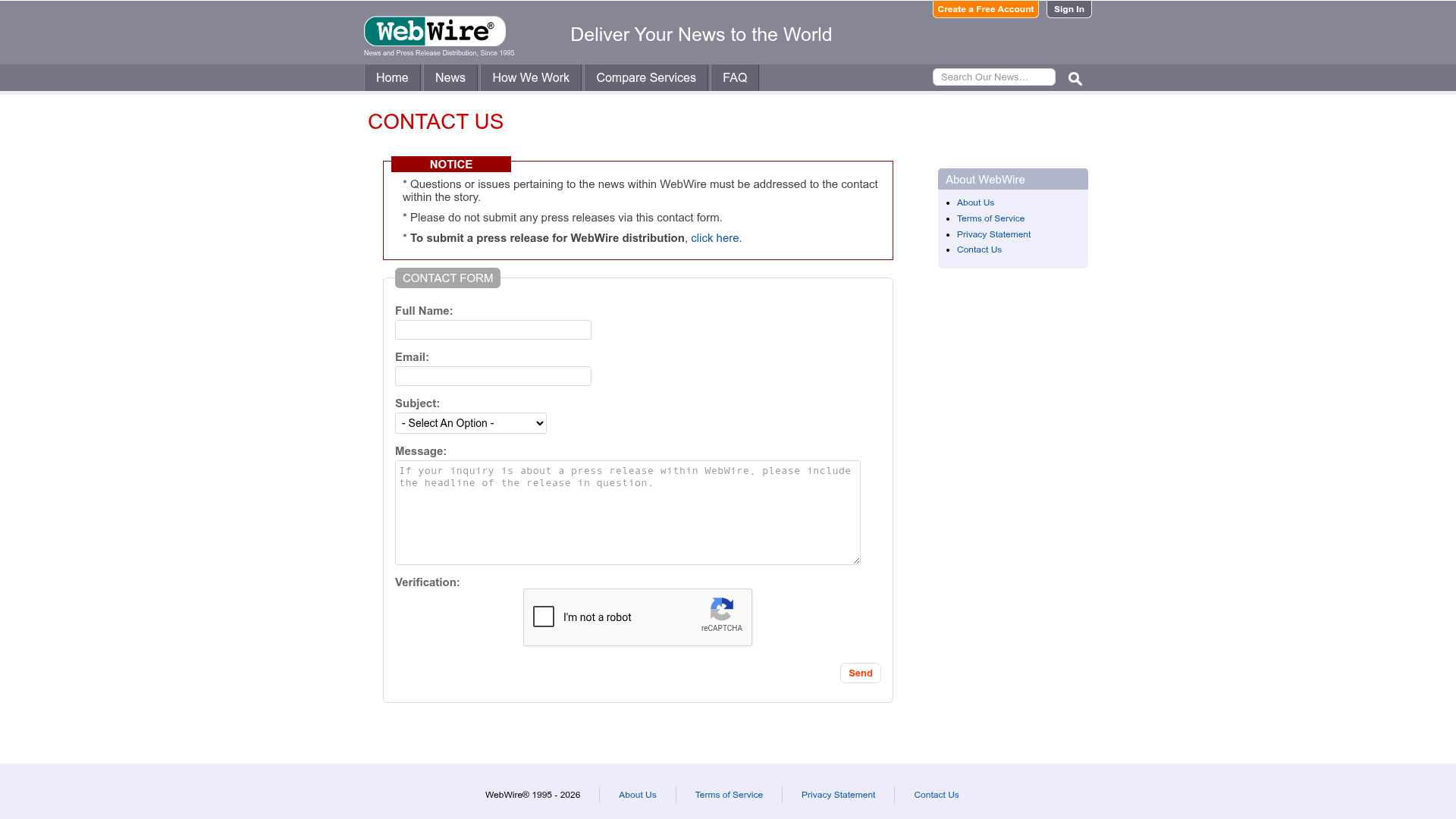 WebWire — ContactUs